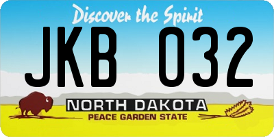 ND license plate JKB032