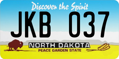 ND license plate JKB037