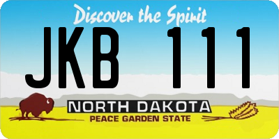 ND license plate JKB111