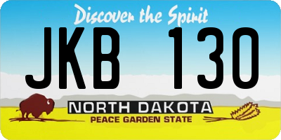 ND license plate JKB130
