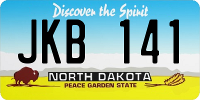 ND license plate JKB141