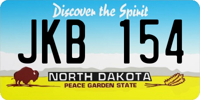 ND license plate JKB154