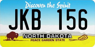 ND license plate JKB156