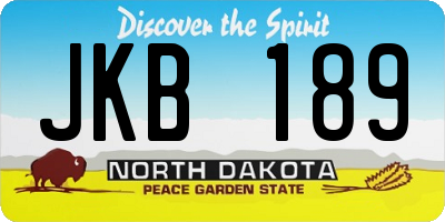 ND license plate JKB189