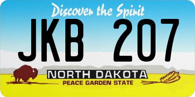 ND license plate JKB207
