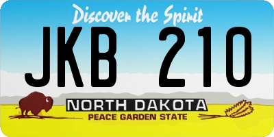 ND license plate JKB210