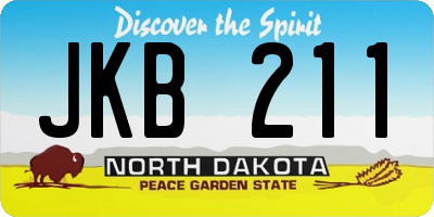 ND license plate JKB211