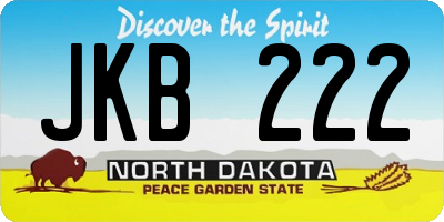 ND license plate JKB222