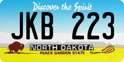 ND license plate JKB223