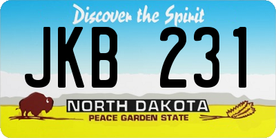 ND license plate JKB231