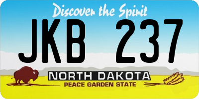 ND license plate JKB237