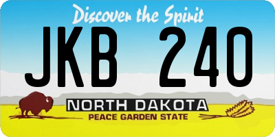 ND license plate JKB240