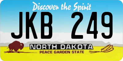 ND license plate JKB249