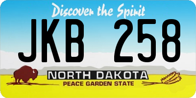 ND license plate JKB258