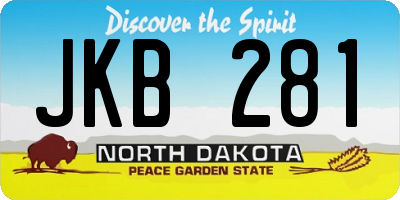 ND license plate JKB281