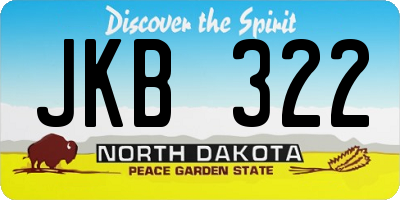 ND license plate JKB322