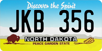 ND license plate JKB356