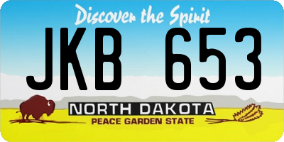 ND license plate JKB653