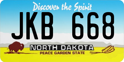 ND license plate JKB668