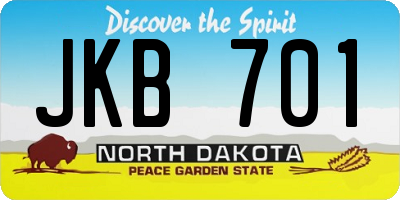 ND license plate JKB701