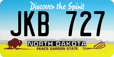 ND license plate JKB727