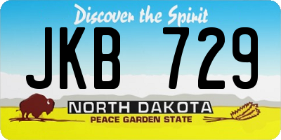 ND license plate JKB729