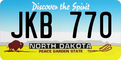 ND license plate JKB770