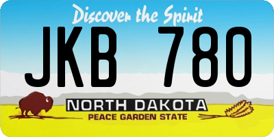 ND license plate JKB780