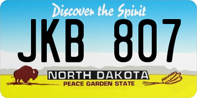 ND license plate JKB807