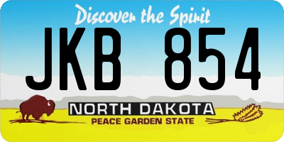 ND license plate JKB854