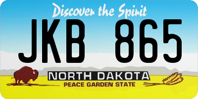 ND license plate JKB865