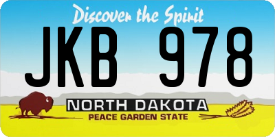ND license plate JKB978