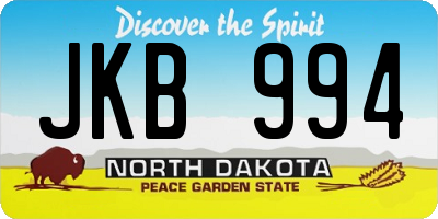 ND license plate JKB994
