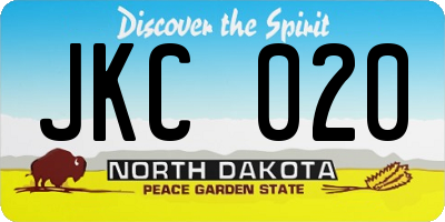 ND license plate JKC020