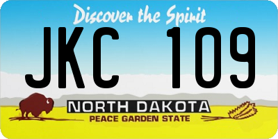 ND license plate JKC109