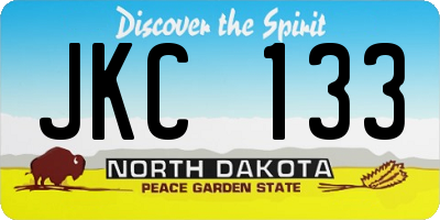 ND license plate JKC133
