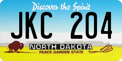 ND license plate JKC204
