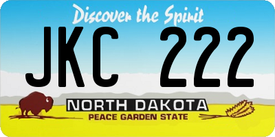 ND license plate JKC222