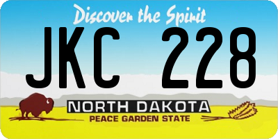 ND license plate JKC228