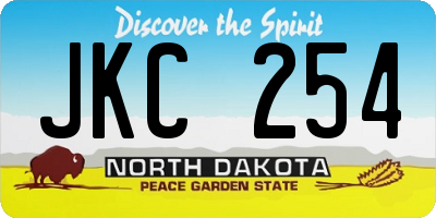 ND license plate JKC254