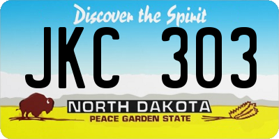 ND license plate JKC303