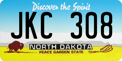 ND license plate JKC308