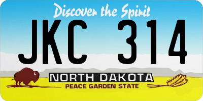 ND license plate JKC314