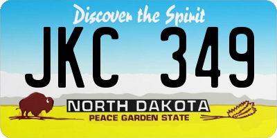 ND license plate JKC349