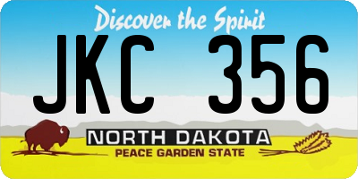 ND license plate JKC356