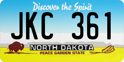 ND license plate JKC361