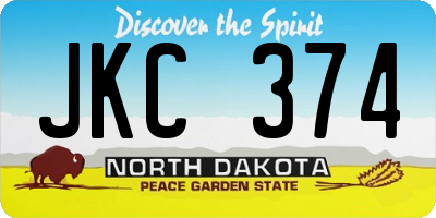 ND license plate JKC374