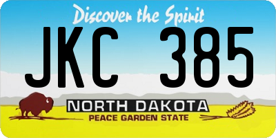 ND license plate JKC385
