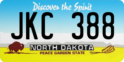 ND license plate JKC388