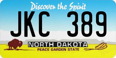 ND license plate JKC389